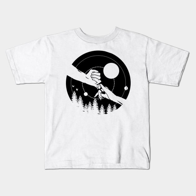 Holding Hands Kids T-Shirt by mailboxdisco